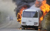 В Волгодонске сгорел автобус
